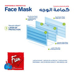 Fun® 3-Ply Nonwoven Blue Masks [50pcs x 1pkt]