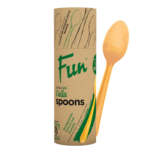 Fun® Gaïa Natural Brown Spoons 6.5in [18pcs x 1pkt]