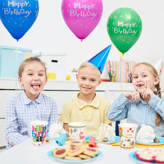 Fun® Balloons 12in Assorted Colors - Happy Birthday Design [20pcs x 1pkt]