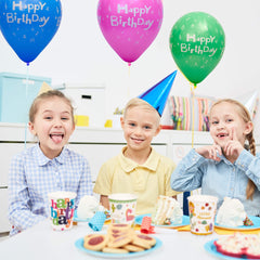 Fun Balloons 12in Assorted Colors - Happy Birthday Design [20pcs x 1pkt]