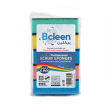 Bcleen® Anti Micorbial Sponge Scrubber for Kitchen and Bathroom Multicolor 9.4x7x4.5cm 5 Pieces