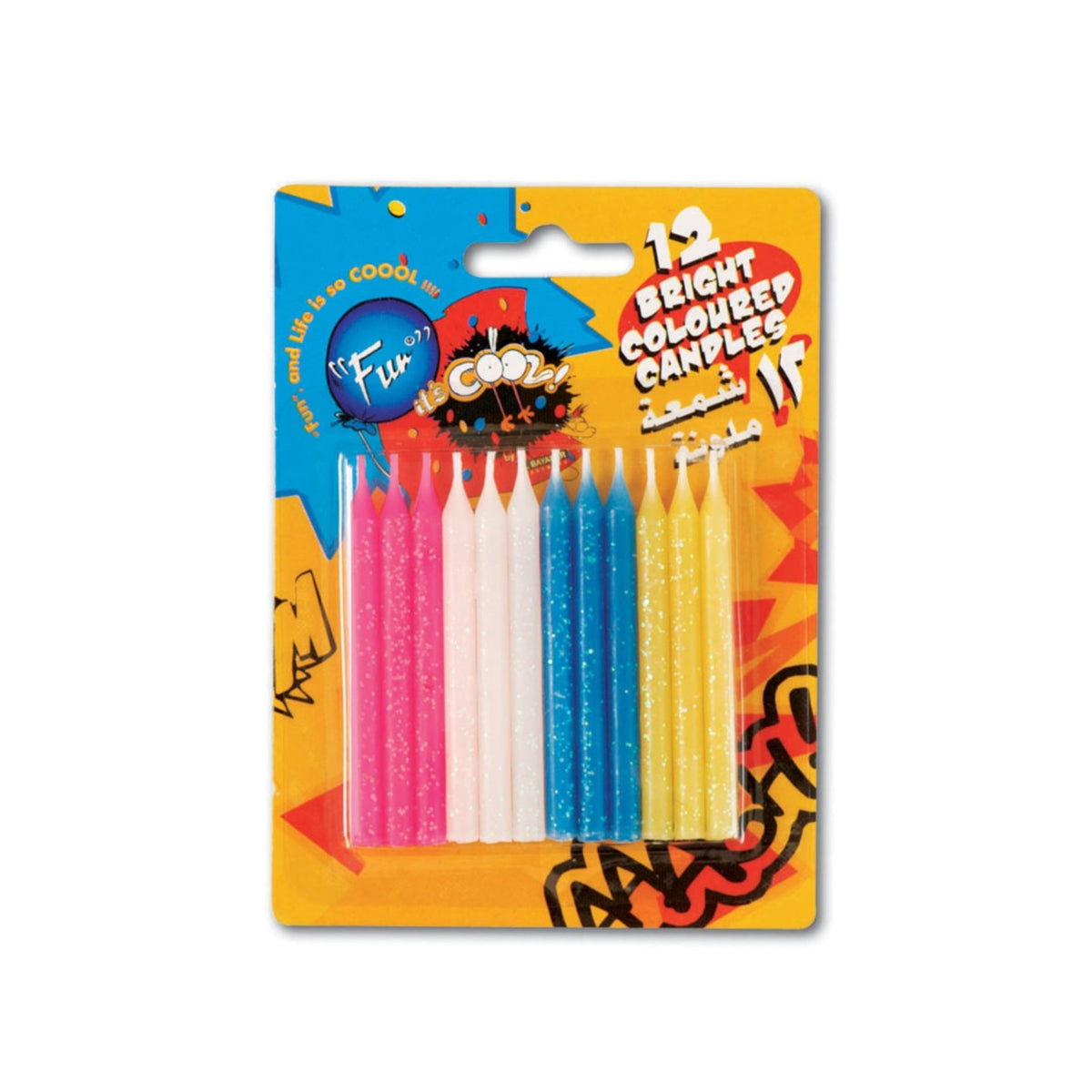 Fun Standard Birthday Candles and Holders [12pcs]