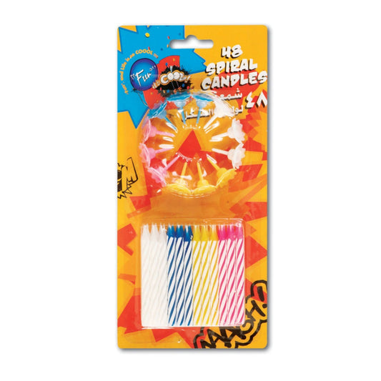 Fun® Spiral Birthday Candles and Holders [48pcs]