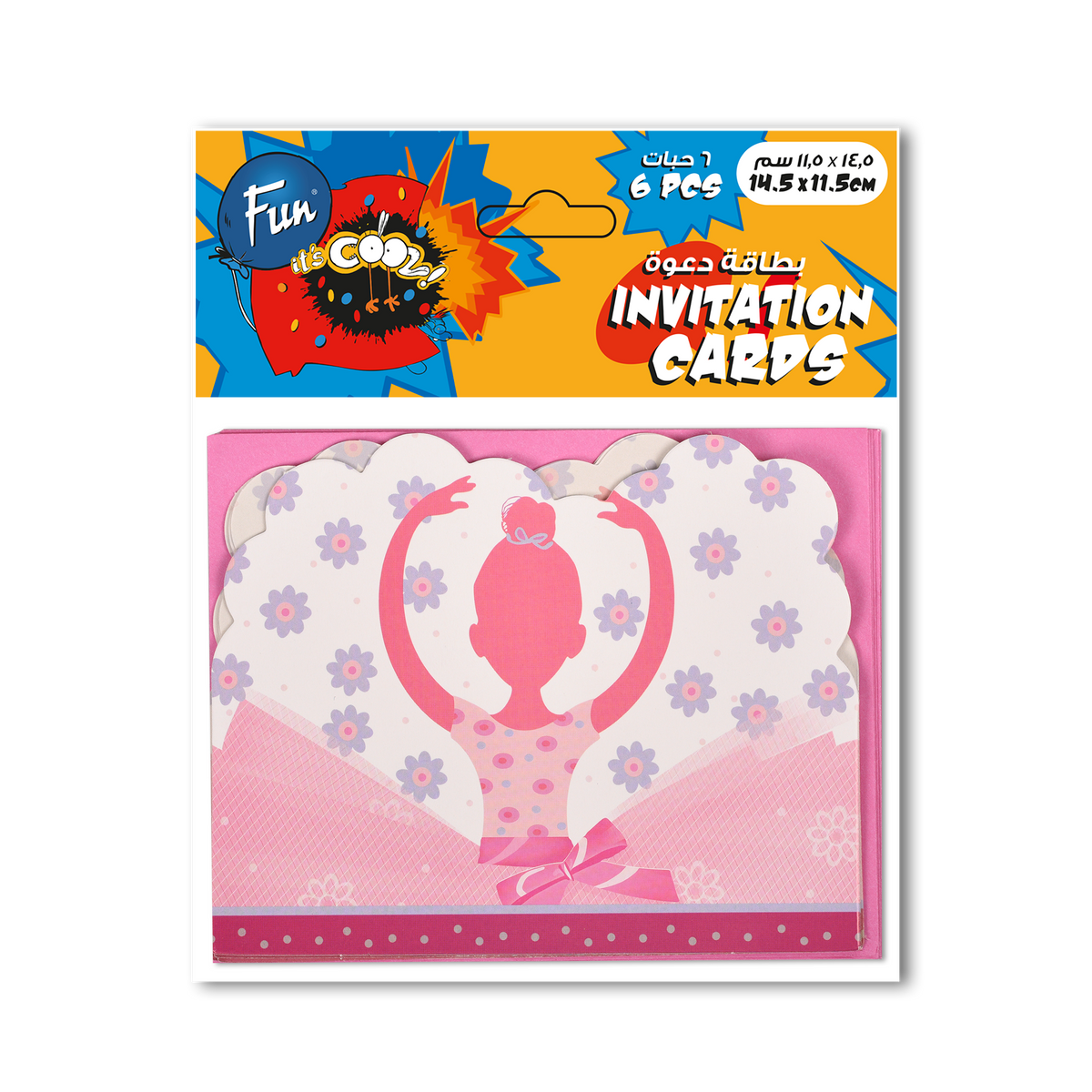 Fun® Invitation Cards 14.5*11 - Ballerina Design [6pcs x 1pkt]