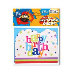 Fun® Invitation Cards 14.5*11 - Happy Birthday Design [6pcs x 1pkt]