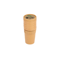 Fun Kraft Paper Multipurpose Brown Containers with Brown Lids 16oz [6pcs x 1pkt]