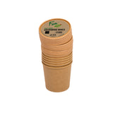 Fun® Green Track Kraft Paper Multipurpose Bowls with Lids 26oz - 6pcs
