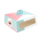 Paper Cake Box with Window/handle 29x29x11.5cm (400gsm) - Sweet Treats [P:1pc]