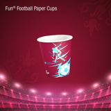 Fun® Double Wall Paper Cup 8oz - Blue Football Design (Pack of 10)