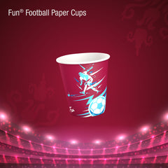 Fun Double Wall Paper Cups 8oz Blue - Football Design [10pcs x 1pkt]