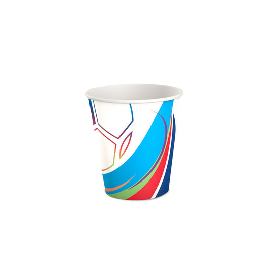 Fun® Double Wall Paper Cups 8oz White - Football Design [10pcs x 1pkt]