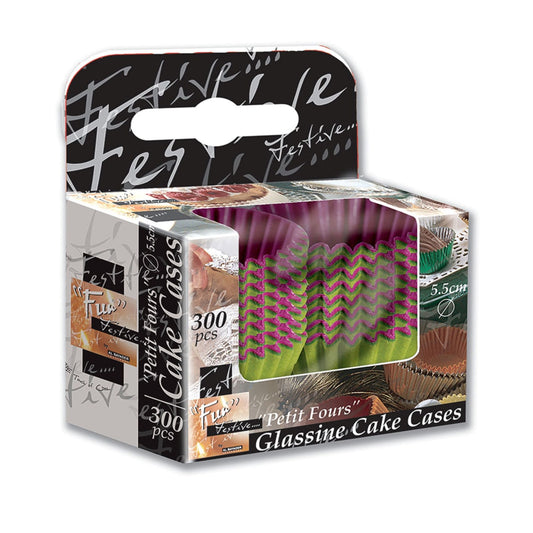 Fun® Paper Pink and Green Cake Cases [300pcs x 1pkt]