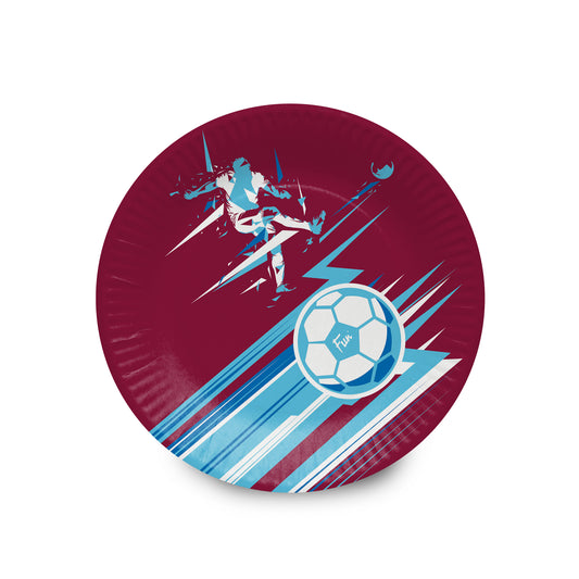 Fun® Heavy-Duty Paper Plates 9in Blue - Football Design [10pcs x 1pkt]
