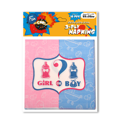 Fun 2-Ply Napkin 33x33cm - Boy or Gir?l [P:10pcsx1pkt]