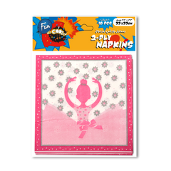 Fun 2-Ply Napkins 33x33cm - Ballerina Design [10pcs x 1pkt]