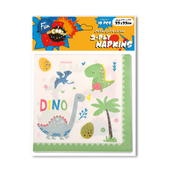 Fun 2-Ply Napkins 33x33cm - Dinosaur Design [10pcs x 1pkt]