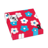 Fun® Trendy 3-Ply Disposable Coloured Printed Paper Napkin Tissue 33x33cm - Fiery Red Floral - Pack of 20