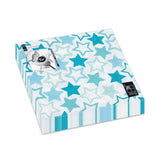 Fun® Trendy 3-Ply Disposable Coloured Printed Paper Napkin Tissue 33x33cm - Blue Stars - Pack of 20