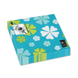 Fun® Trendy 3-Ply Disposable Coloured Printed Paper Napkin Tissue 33x33cm - Blue Floral - Pack of 20
