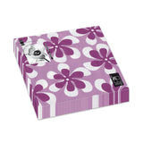 Fun® Trendy 3-Ply Disposable Coloured Printed Paper Napkin Tissue 33x33cm - Purple Floral - Pack of 20