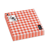 Fun® Trendy 3-Ply Disposable Coloured Printed Paper Napkin Tissue 33x33cm - Orange Checked - Pack of 20