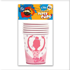 Fun Paper Cups 9oz - Ballerina Design [6pcs x 1pkt]