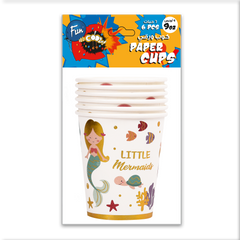 Fun® Paper Cups 9oz - Mermaid Design [6pcs x 1pkt]