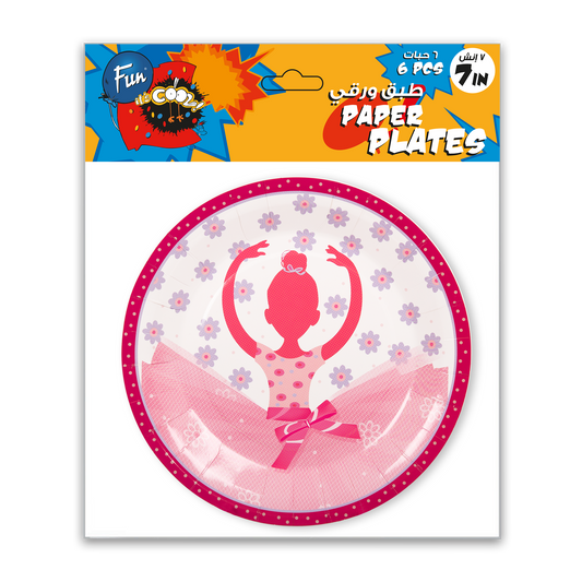 Fun® Paper Plates 7in - Ballerina Design [6pcs x 1pkt]