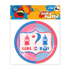 Fun Paper Plate 9in - Boy or Girl ? [P:6pcsx1pkt]