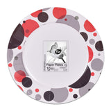 Fun® Trendy Disposable Printed Paper Plate for Birthday Parties 23cm - Fiery Red 5 - Pack of 10
