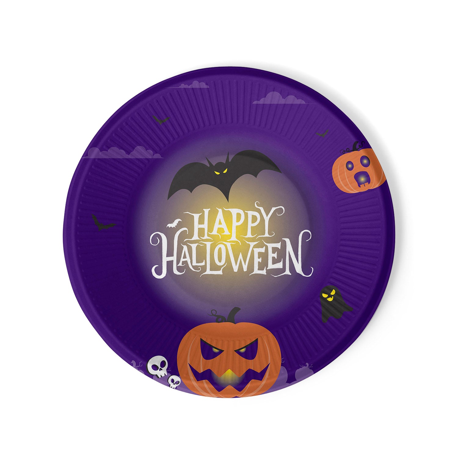 Fun® Halloween Heavy-Duty Paper Plate 9 inch - Purple Pack of 10