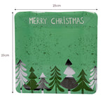 Fun Paper Plate Square 23x23cm - Christmas Evergreen (Pack of 8)