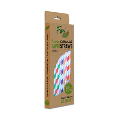 Fun Paper Straight Assorted Colors Straws 6x197mm [25pcs x 1pkt]