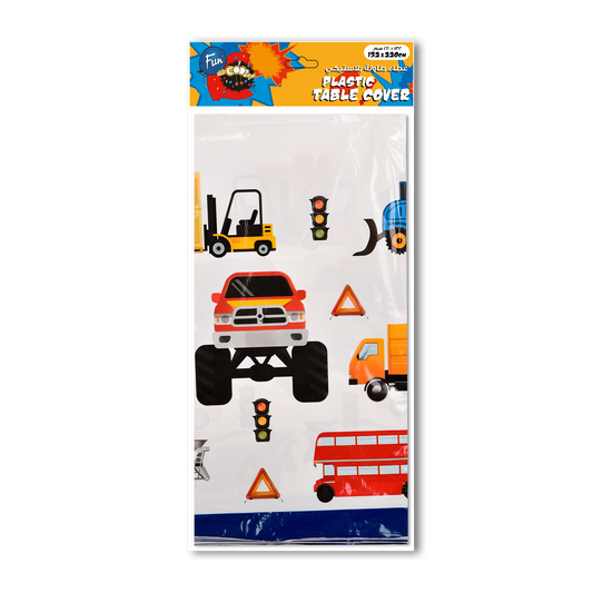 Fun® Plastic Table Cover 132*220cm - Car Design [1pc]