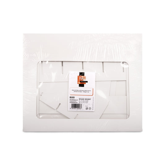 Fun® White Gift Box with Window 48x32.5x7cm Inner for 24pcs (400gsm) [1pc]