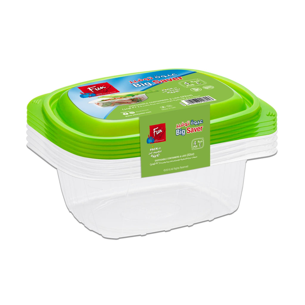 Fun Indispensable Multipurpose Containers with Lid, 4pcs – Al Bayader ...