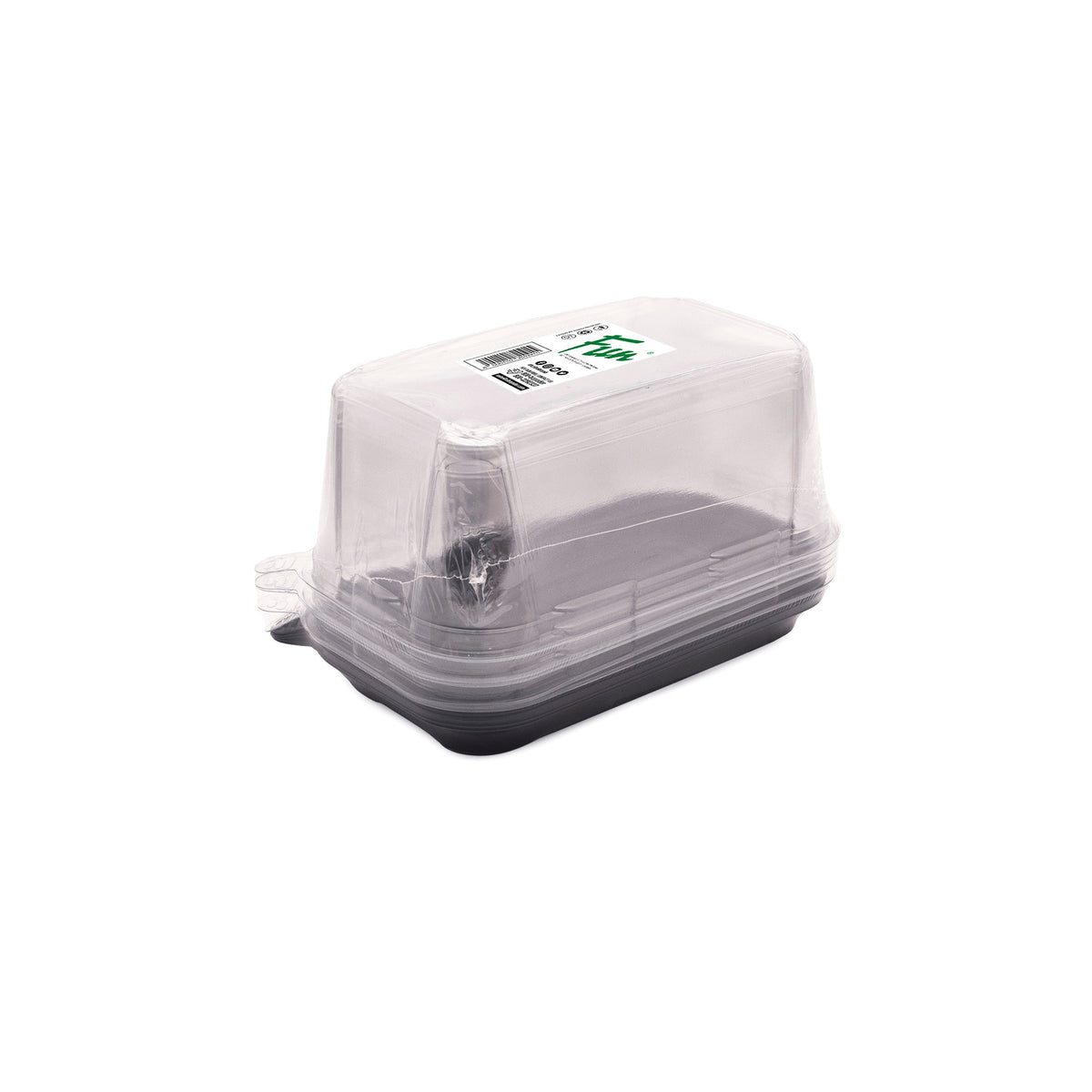 Fun® Plastic Clear Container 199x121x80mm with Flat PET Lids [5pcs x 1pkt]