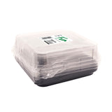 Fun® Plastic Clear Container 279x279x60mm with Flat PET Lids [5pcs x 1pkt]