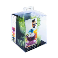 Fun Disposable Olive Dessert Cups with Lids [6pcs x 1pkt]