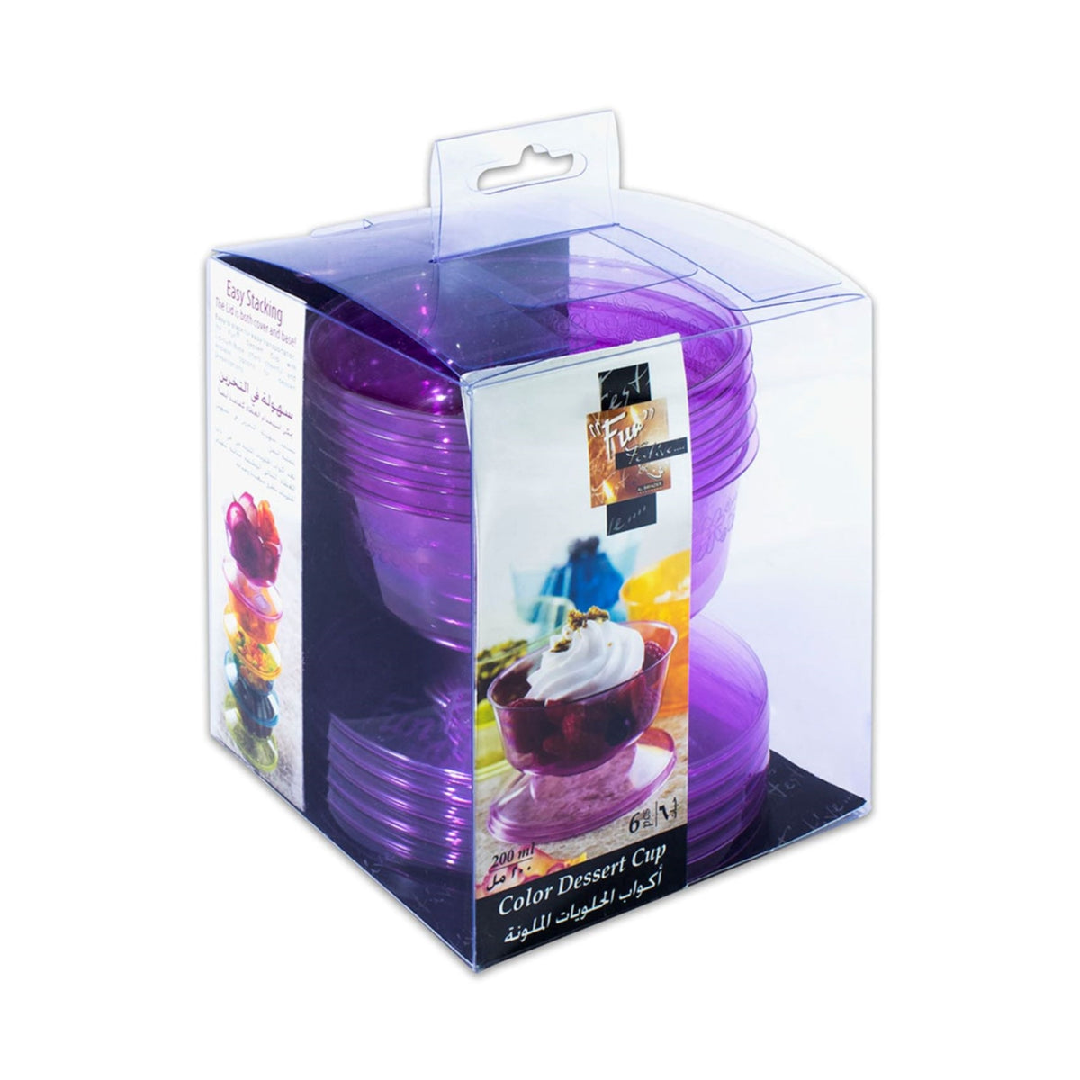 Fun Disposable Plum Dessert Cups with Lids [6pcs x 1pkt]