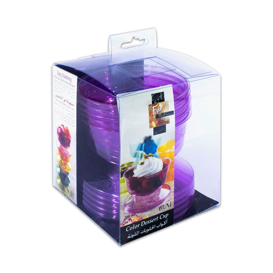 Fun® Disposable Plum Dessert Cups with Lids [6pcs x 1pkt]