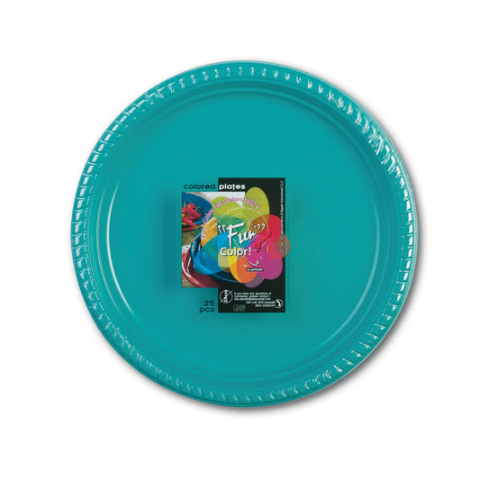 Fun® Plastic Meduim Blue Plates [25pcs x 1pkt]