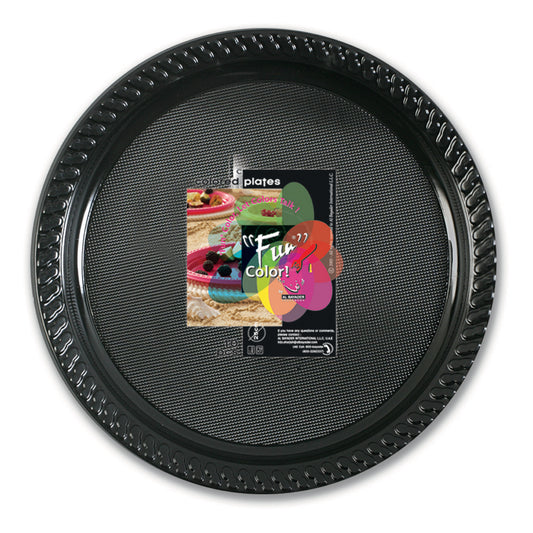 Fun® Plastic Large Black Plates [10pcs x 1pkt]