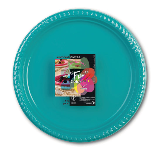 Fun® Plastic Large Blue Plates [10pcs x 1pkt]