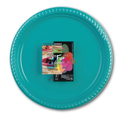 Fun Plastic Plate 25cm - Turquoise [P:10pcsx1pkt] - CRP