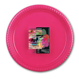 Fun® Color Party Plastic Plates set, Pink, Large, Pack of 10