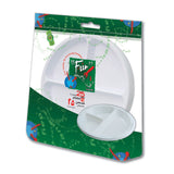 Fun® Everyday 3-Compartment Plastic Plate 26cm - White - 25 pcs
