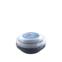 Fun Plastic Microwavable Round Black Containers with Clear Lids [5pcs x1 pkt]