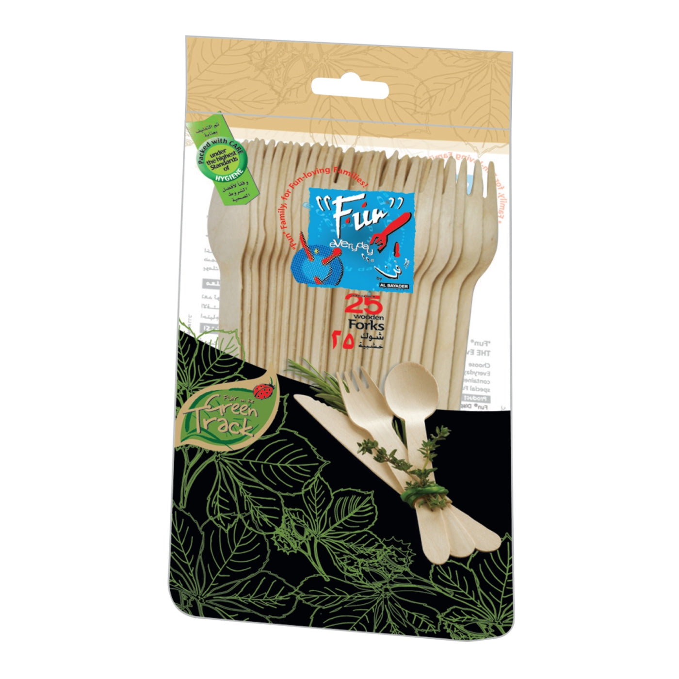Fun® Everyday Wooden Fork 6.5in Evergreen 25pcs