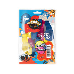 Fun Helium Blue, Yellow and Pink Balloon 10in - Congratulations (Arabic) [P:15pcsx1pkt]